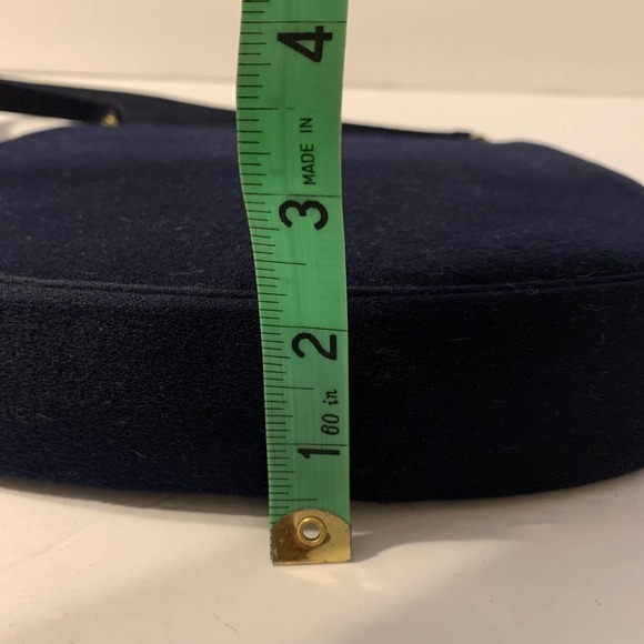 MALAMA Vintage 1940's Felted Wool Handbag/Purse Dark Midnight Blue - Picture 10 of 11